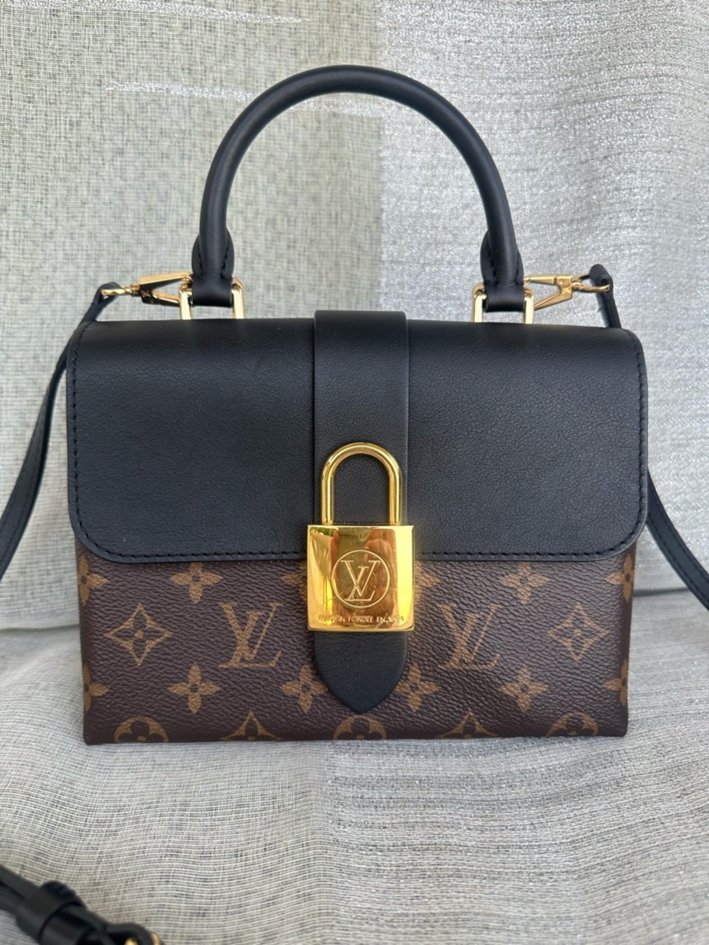 Louis Vuitton Black & Brown Monogram Capucines-Style Top Handle Satchel
